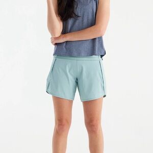 FREE FLY Women's Bamboo Lined Breeze Shorts Sea Glass Size Medium MSRP $68